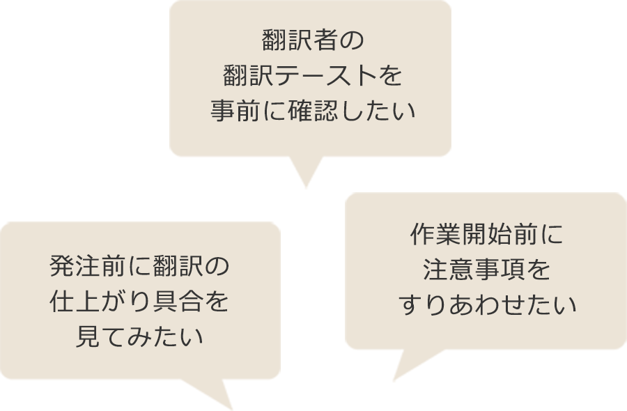 無料トライアル_発注前に確認、無料トライアル_翻訳テースト確認、無料トライアル_注意事項の確認